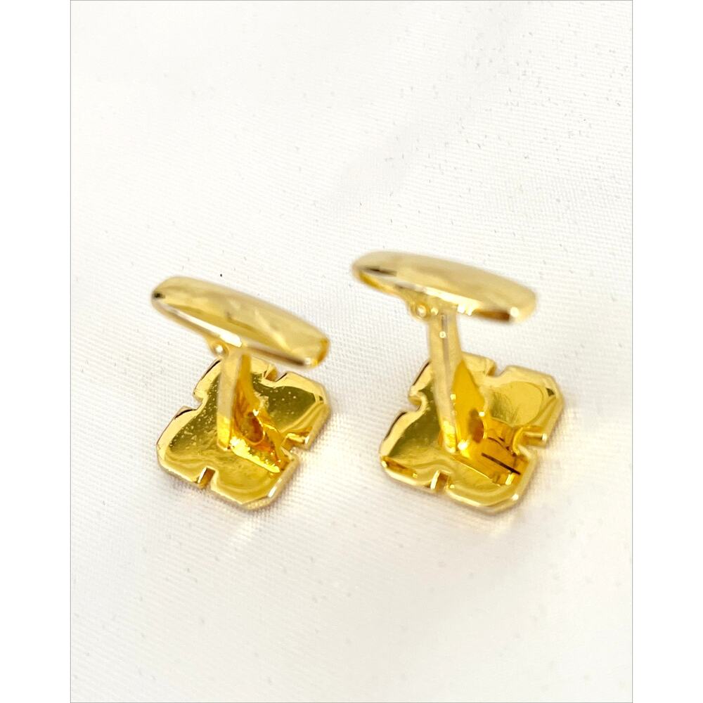 Yves Saint Laurent YSL Cufflinks Two-Toned Silver Gold Plated - Picture 7 of 12